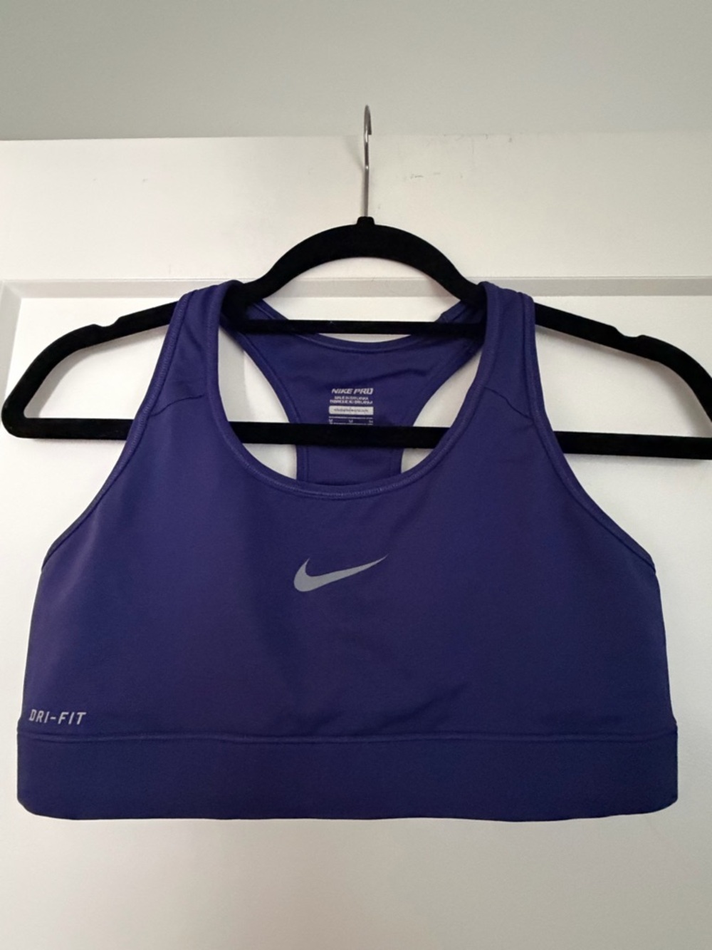 Nike Dri-FIT Medium Support Sports Bra, Purple, Size M